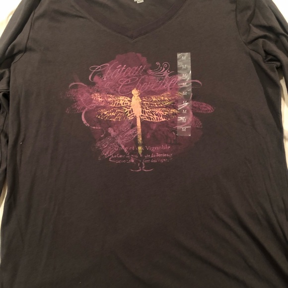 Ladies Grey Graphic Tee T-Shirt - size medium - Picture 2 of 3